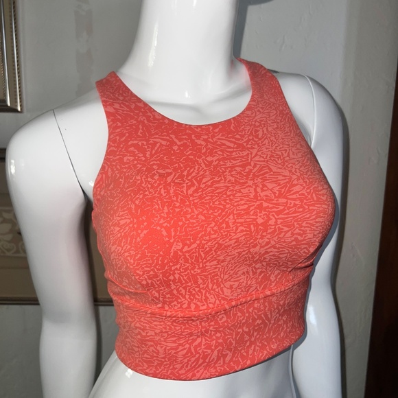 Lululemon Athletica Wunder Train Long Line Sports Bra Crunch Warm Coral - Size 8 - Picture 2 of 9